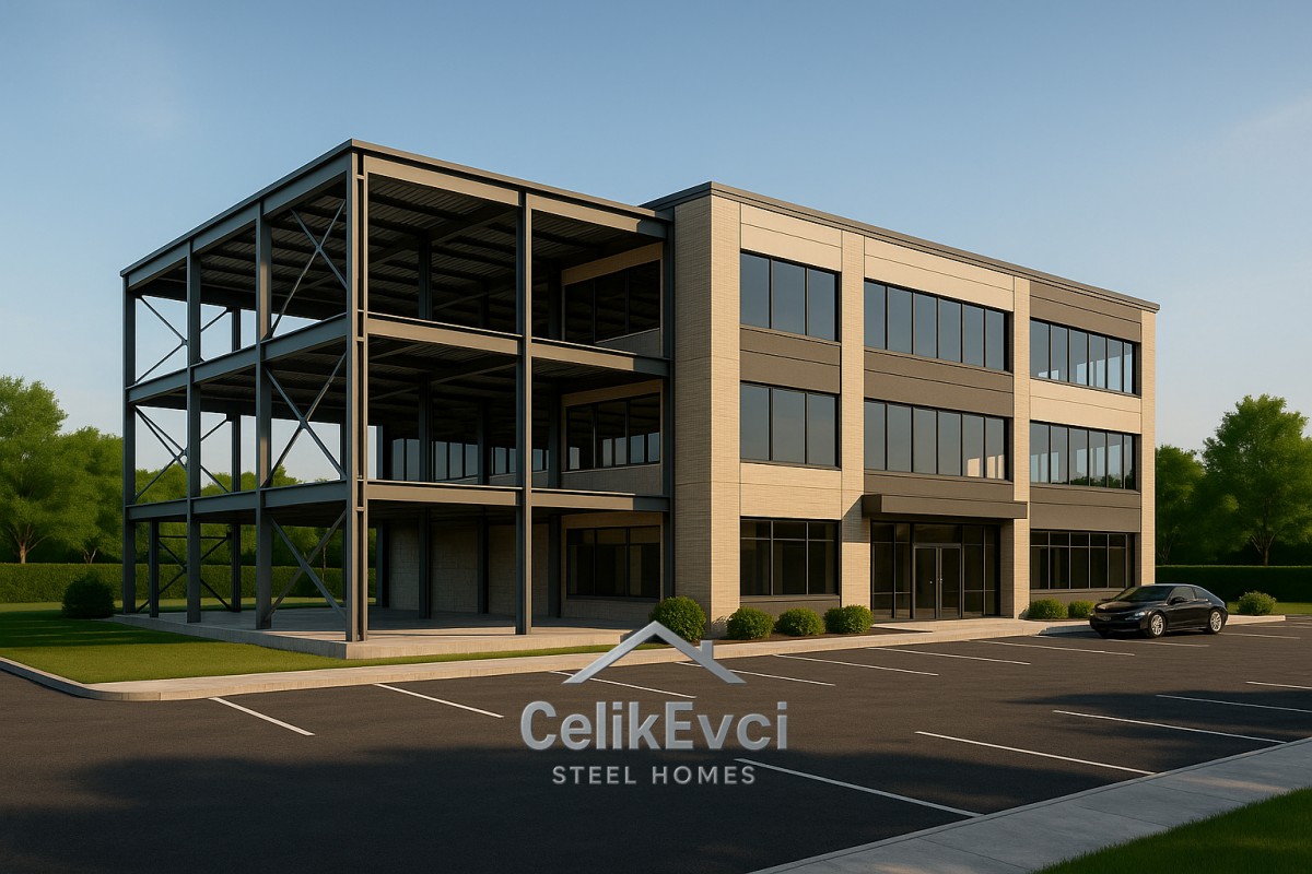 Ağır Çelik İskeletli İş Hanı – Esnek Planlı Ofis ve Dükkan Bloğu Ağır Çelik İskeletli İş Hanı – Esnek Planlı Ofis ve Dükkan Bloğu