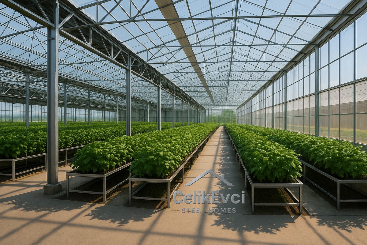 Ağır çelik konstrüksiyon profesyonel sera yapısı