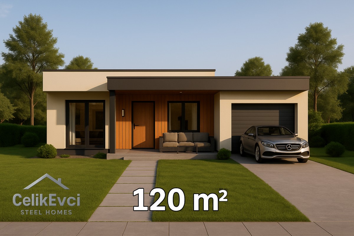 120 m² Çelik Ev – Sadelikte Yüksek Yaşam Kalitesi 120 m² Çelik Ev – Sadelikte Yüksek Yaşam Kalitesi