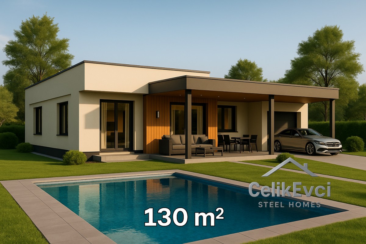 130 m² Çelik Konut – Şeffaf Teslim, Modern Tasarım 130 m² Çelik Konut – Şeffaf Teslim, Modern Tasarım