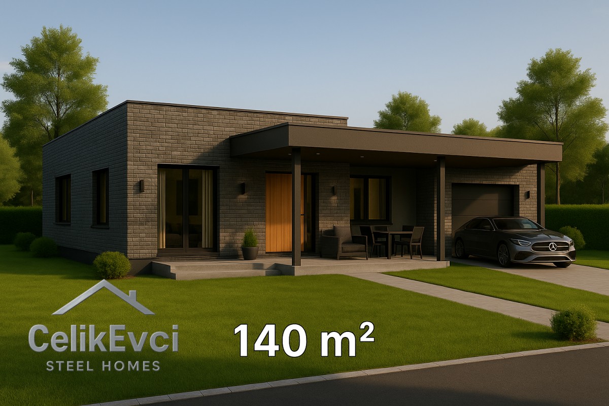 Çelik Ev 140 m² Tasarım – Fonksiyonel İç Dağılım Çelik Ev 140 m² Tasarım – Fonksiyonel İç Dağılım